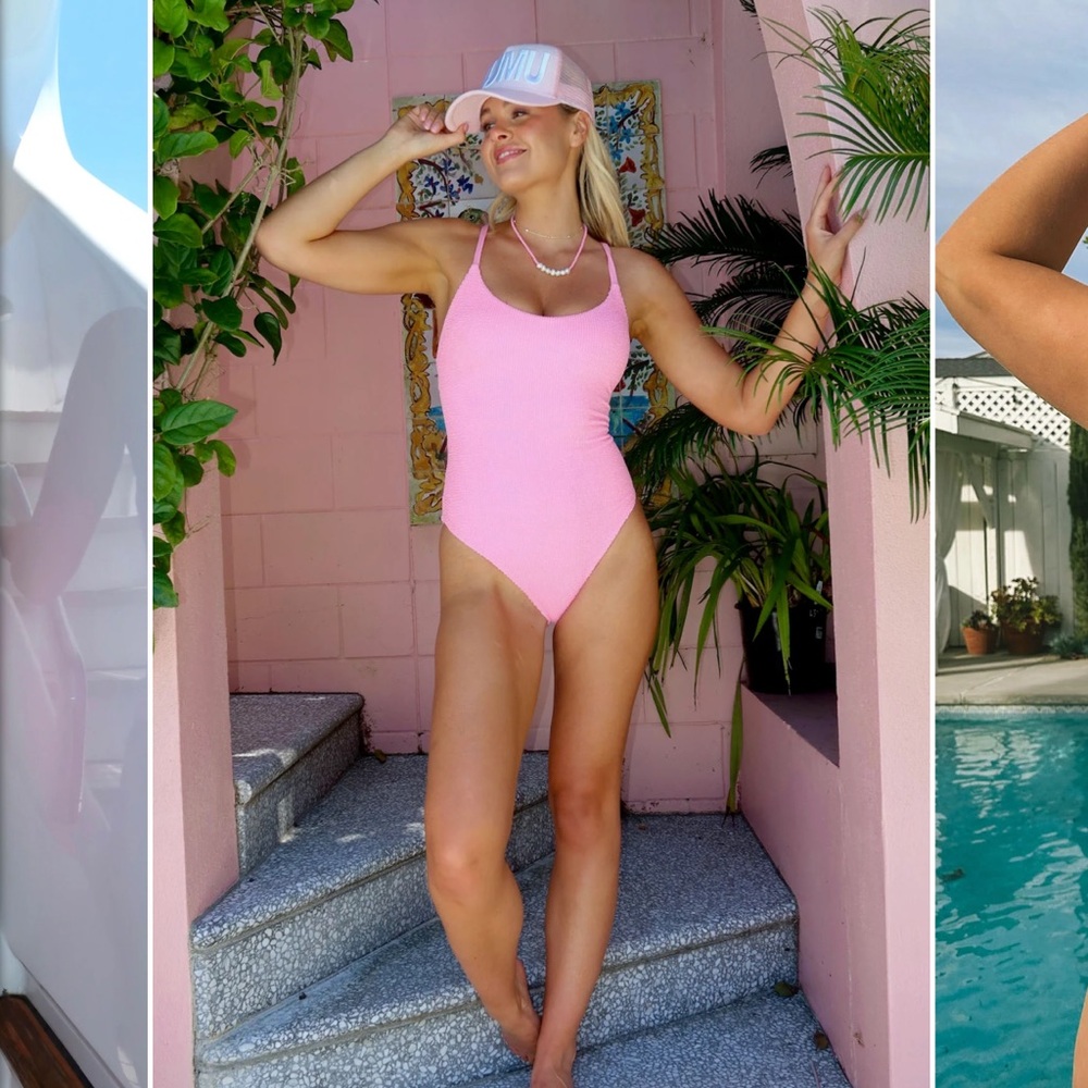 Show me your Mumu Positano One Piece in bubblegum scrunch pink
